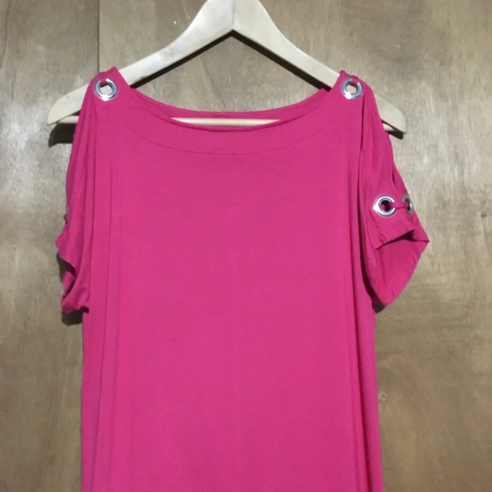 Pink Cold Shoulder Top - Picture 6 of 6